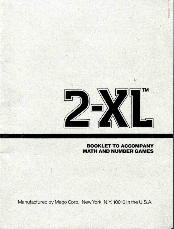 2XL Math and Number Games Manual